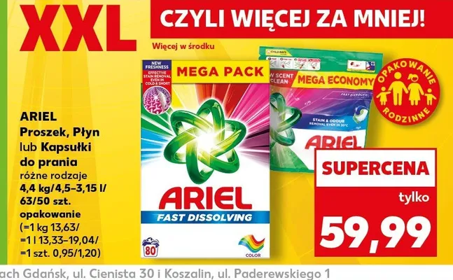 Kapsułki do prania Ariel promocja w Kaufland