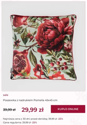 Poszewka z nadrukiem Pomelia 45x45 cm promocja w home&you