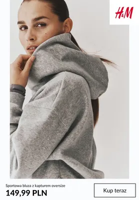 Sportowa bluza z kapturem oversize H & M promocja w H&M
