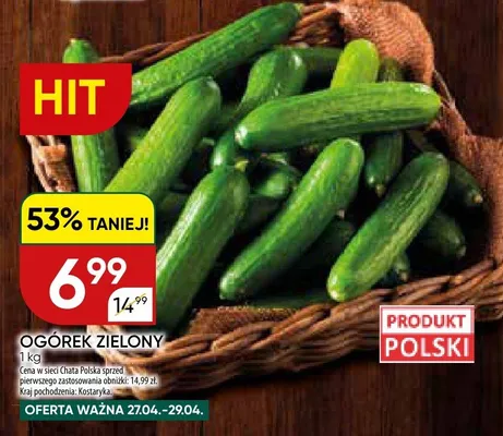 Ogórek zielony promocja w Chata Polska