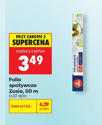 Folia spożywcza Zosia 50 m promocja w Biedronka