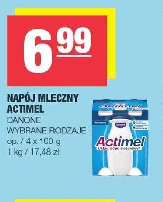 Napój mleczny Actimel 4-pak Danone promocja w SPAR