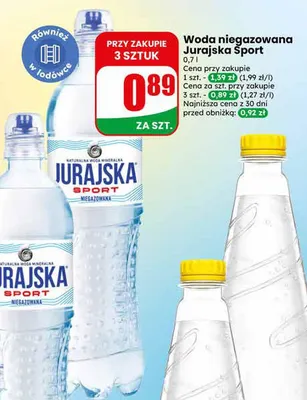 Woda niegazowana Jurajska Sport promocja w Dino
