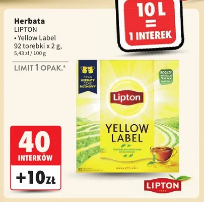 Herbata Yellow Label Lipton promocja w Intermarche