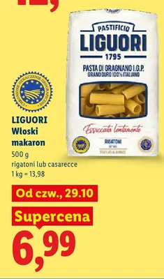 Włoski makaron rigatoni Liguori promocja w Lidl