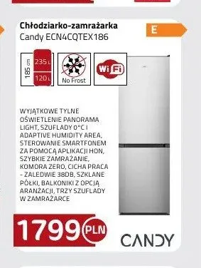 Chłodziarko-zamrażarka Candy ECN4CQTEX186 promocja w kakto.pl