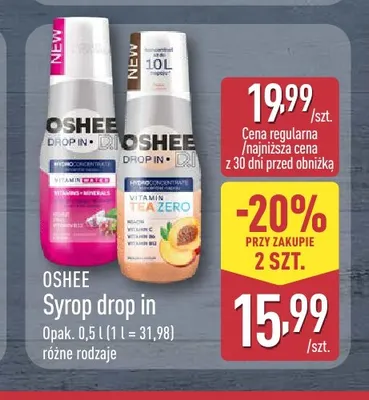 Syrop drop in Tea Zero Oshee promocja w Aldi