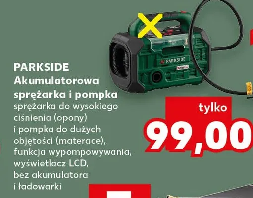 Akumulatorowa sprężarka i pompka Parkside promocja w Kaufland