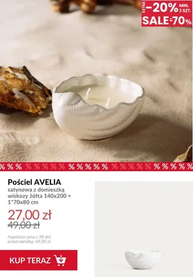 Pościel Avelia satynowa z domieszką wiskozy żółta 140x200 + 1x70x80 cm promocja w Homla