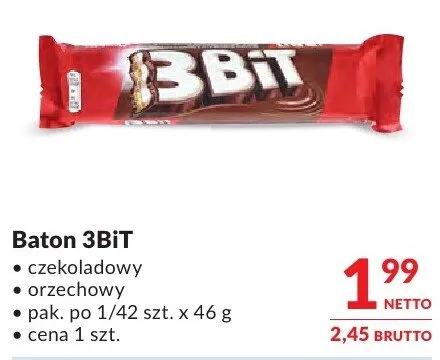 Baton 3BIT czekoladowy + orzechowy promocja w Makro