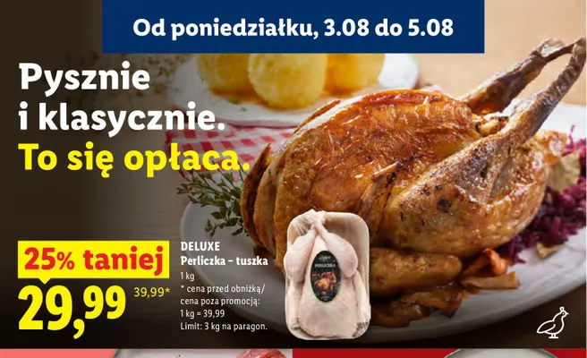 Perliczka - tuszka Deluxe promocja w Lidl