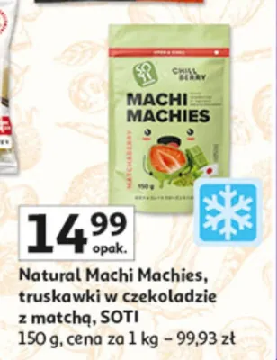 Natural Machi Machies, truskawki w czekoladzie z matcha, SOTI promocja w Auchan
