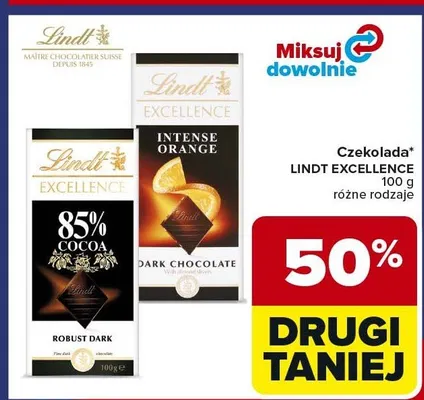 Czekolada Excellence różne rodzaje promocja w Carrefour