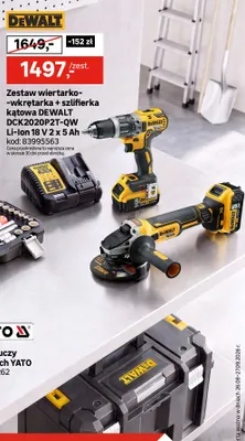 Zestaw wiertarko-wkrętarka + szlifierka kątowa Dewalt DCK2020P2T-QW promocja w Leroy Merlin