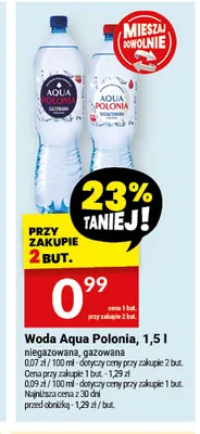 Woda niegazowana Aqua Polonia promocja w Twój Market