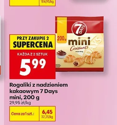 Rogaliki z nadzieniem kakaowym 7 Days mini promocja w Biedronka