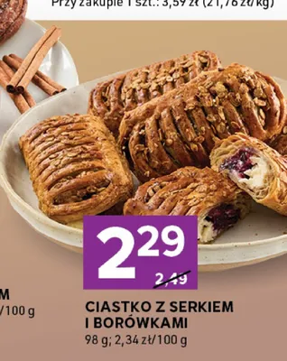 Ciastko z serkiem i borówkami promocja w Stokrotka