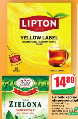 Herbata czarna ekspresowa Lipton promocja w Dino