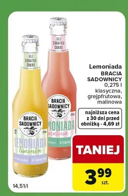 Lemoniada klasyczna Bracia Sadownicy promocja w Carrefour Express