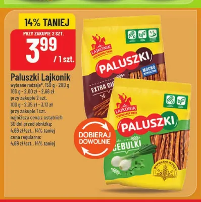 Paluszki extra cienkie Lajkonik promocja w POLOmarket