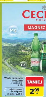 Woda mineralna Cechini Muszyna promocja w Carrefour Market