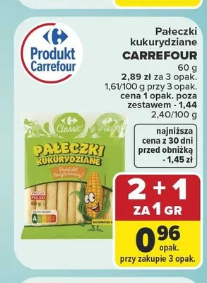 Pałeczki kukurydziane Carrefour promocja w Carrefour Market