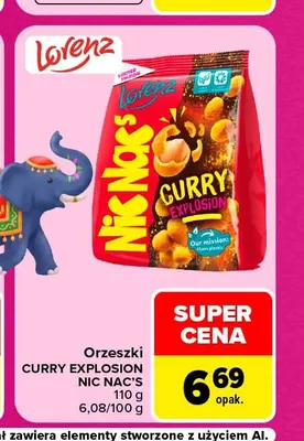 Orzeszki Curry Explosion Nic Nac's promocja w Carrefour Market