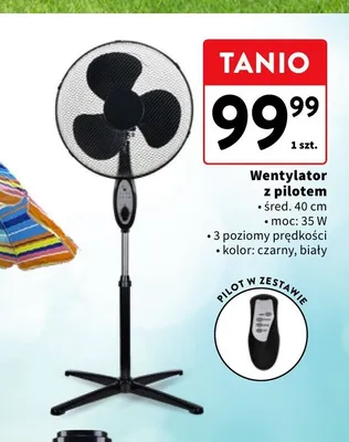 Wentylator z pilotem średnica 40 cm promocja w Intermarche