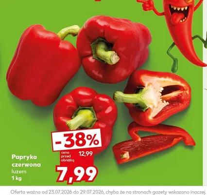 Papryka czerwona luzem promocja w Kaufland