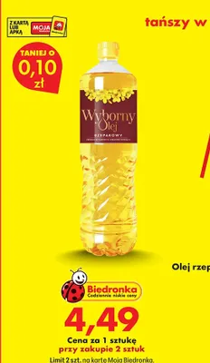 Olej rzepakowy Wyborny promocja w Biedronka