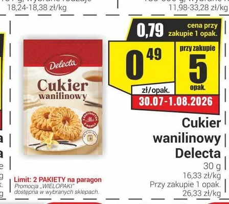 Cukier wanilinowy Delecta promocja w Delikatesy Sezam