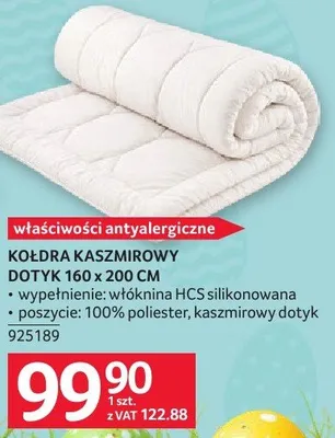 Kołdra kaszmirowy dotyk 160 x 200 cm promocja w Selgros