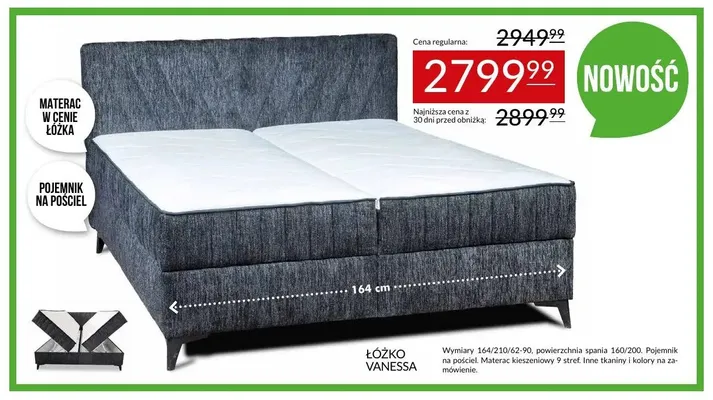 Łóżko Vanessa promocja w Abra Meble
