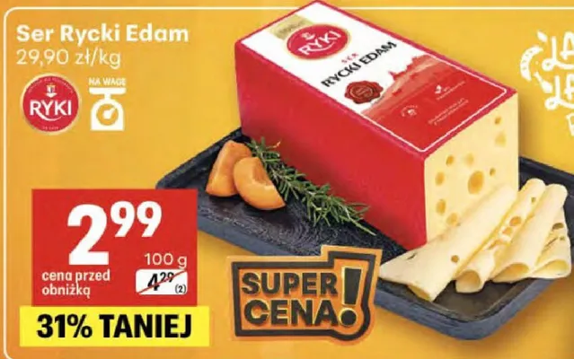 Ser Ryki Edam promocja w Delikatesy Centrum