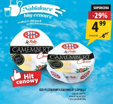 Ser pleśniowy Camembert La Polle promocja w Arhelan