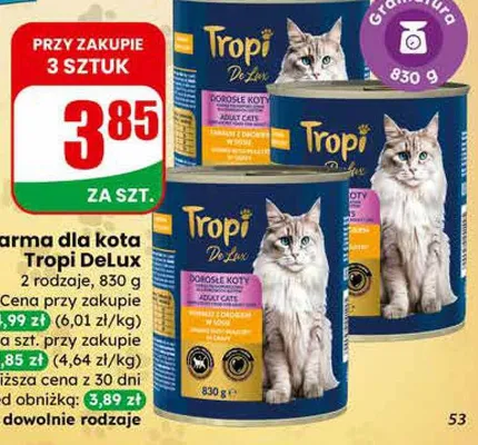 Mokra karma dla kota DeLux 2 rodzaje promocja w Dino