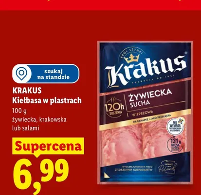Kiełbasa w plastrach krakowska Krakus promocja w Lidl