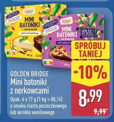 Mini batoniki z nerkowca o smaku sernika waniliowego promocja w Aldi