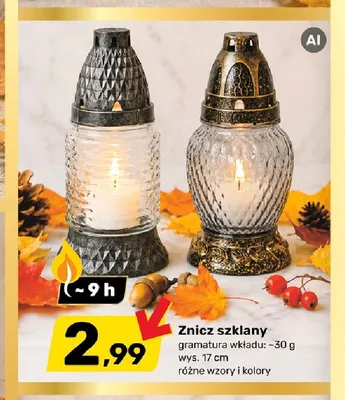 Znicz szklany promocja w Bricomarche