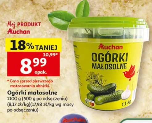 Ogórki małosolne Auchan promocja w Auchan