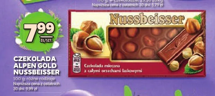 Czekolada biała z całymi orzechami laskowymi Fin carre promocja w Stokrotka