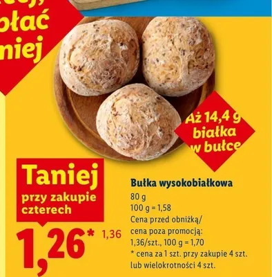 Bułka wysokobiałkowa promocja w Lidl