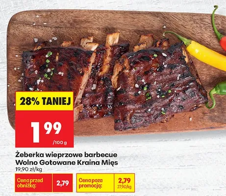Żeberka wieprzowe barbecue promocja w Biedronka