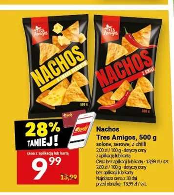 Nachos o smaku serowym Tres Amigos promocja w Twój Market