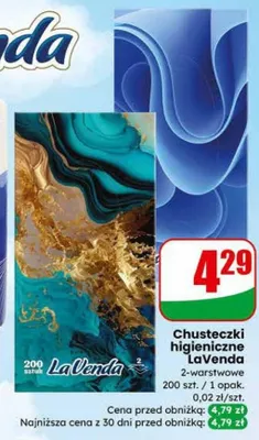 Chusteczki higieniczne 2-warstwowe promocja w Dino