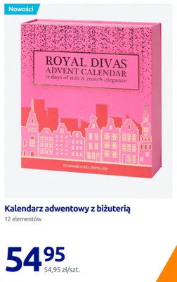 Kalendarz adwentowy z biżuterią 12 elementów Royal Divas promocja w Action