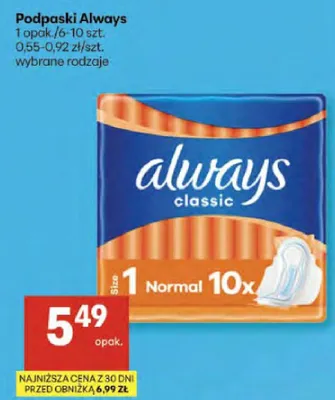 Podpaski wybrane rodzaje promocja w Delikatesy Centrum