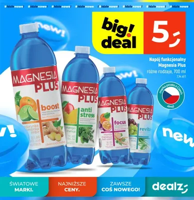 Napój funkcjonalny Magnesia Plus Focus morela marakuja żeń-szeń promocja w Dealz