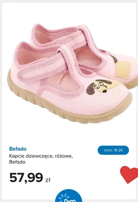 Kapcie dziewczęce Befado różowe promocja w Smyk