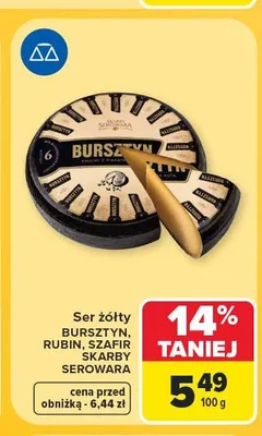 Ser żółty Bursztyn Skarby Serowara promocja w Carrefour Market